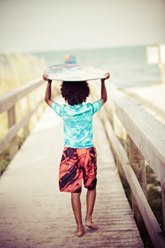 Boy Surfer - Photo, Surfboard, Beach, Canvas Art, Print, Children's Room, Florida Beach, Available in Multiple Sizes