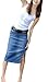 Babyhclub Women's Midi Length Denim Skirt Slim Side Slit Pencial Skirts