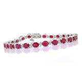 10.27ct Ruby and Diamond Bracelet in 14Kt White Gold