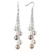 Multi-color Silver Dangle Cultured Pearl Earrings