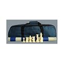 ChessCentral's Standard Tournament Chess Set, Chess Pieces, Blue Board and Blue Tote