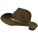 Raffia Wooden Bead Light Cowboy Cowgirl Hat Dark Brown