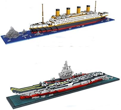 Otulet Warship Series Titanic Liaoning Aircraft Carrier Nano Building Blocks Diamond Building DIY Set Parent-child Games