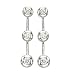 3 Diamond Earrings 1/2 ct. Bezel set in 14K White Gold