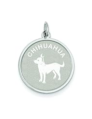 Sterling Silver Chihuahua Disc Charm Jewelry