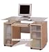 GLASS TOP SPACE SAVER DESK WITH FROSTED GLASS TOP
