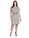Gabby Skye Womens Plus-Size Stripe Dress