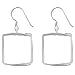 Sterling Silver Square Drop Earrings