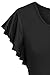 Ninedaily Blouse Women Ruffles Short Sleeve Scoop Neck Banded Tunic Tops