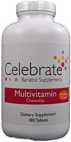 Celebrate Chewable Multivitamin, Mandarin Orange, 180 Per Bottle by Celebrate Vitamins