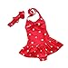DQdq Baby Girls One Piece Swimsuits Beach Wear with Headband