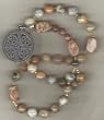 Anglican Prayer Beads of Lacey Agate with Episcopal Military Service Cross