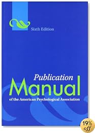 Publication Manual of the American Psychological Association, 6th Edition