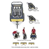 Baby Jogger Switchback Hybrid Jogging Stroller/Bicycle Trailer - Navy/Yellow