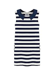 Sleeveless Striped Print Cotton Tunic/Mini Dress 