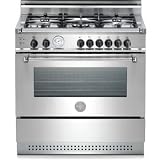 Bertazzoni Master Series: A365GGVXT 36'' Pro-Style Gas Range with 5 Sealed Burners, 3.6 cu. ft. Euro