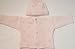 Knitted on Hand Knitting Machine Light Pink Cotton Hand Crochet Finished Cardigan, Hat Set for Infants Girls Trimmed with Pearl Center Pink Flowers