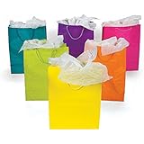 1 X Lot of 12 Large Bright Neon Color Paper Gift Party Bags [Health and Beauty]