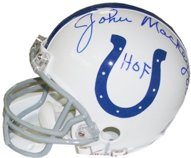 John Mackey Autographed/Hand Signed Baltimore Colts Replica Mini Helmet HOF