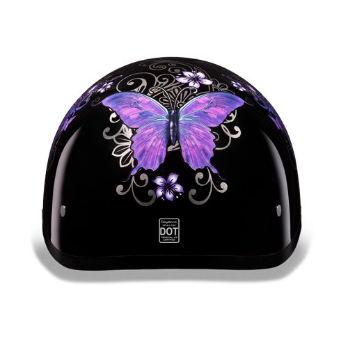 Daytona Helmets D.O.T. Approved Ladies Purple Butterfly Motorcycle Helmet 2xLarge