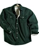 Tri-Mountain - Men's Denim Shirt Jacket With Fleece Lining - MAROON / KHAKI - Small