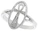 Sterling Silver Diamond Cut Ankh Cross Ring