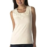 Merona  Crocheted-Neck Sequin Tank Top - White