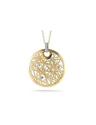 I. Reiss 14K Gold Filigree Pendant, Accented with Diamonds.