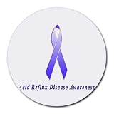 Acid Reflux Disease Awareness Ribbon Round Mouse Pad
