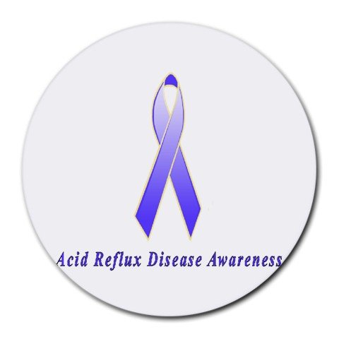 acid_reflux - Acid Reflux Disease Awareness Ribbon Round Mouse Pad - B003YU4P1S