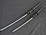 Fully Hand Forged Practical Black Japanese Uesugi Kenshin Katana & Wakizashi Set #140