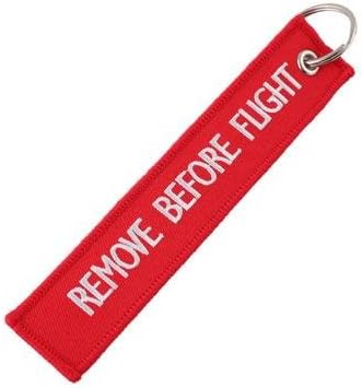 Remove Before Flight Easy Use Key Chain Luggage Tag Zipper Pull Woven Embroidery Keychain