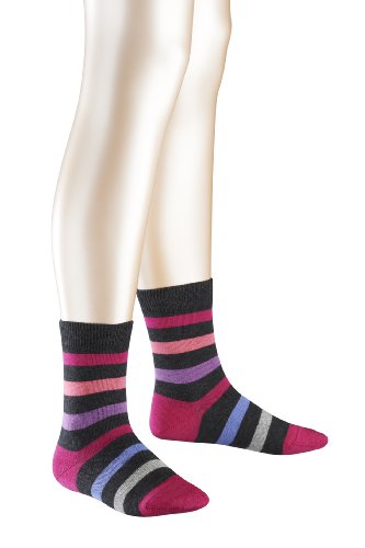FALKE Unisex - Kinder Socke 10220 New Stripe Socke, Gr. 23-26, Grau (anthra 3080) Preisvergleich