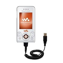 Coiled Power Hot Sync and Charge USB Data Cable w/ Tip Exchange for the Sony Ericsson Z750a - Gomadic Brand