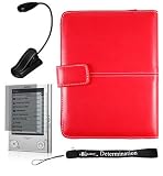 Sony Reader eBook Touch Edition PRS-600 Bundle Pack: Black Leather Cover Case, LED Light, and Screen Protector with Lint Cleaning Cloth Includes 4-Inch eBigValue TM Determination Hand Strap