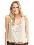 Banana Republic Silk Ruffle Bib Tank