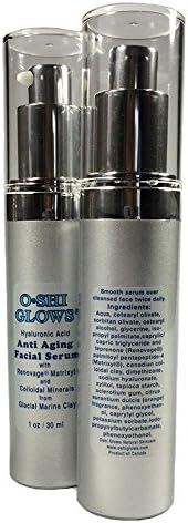 Anti Aging Eye and Facial Serums with Cosmetic Grade Glacial Marine Clay and Proven Anti Aging Ingredients Including Hyaluronic Acid, Renovage, Matrixyl, Haloxyl and Eyeliss (for Puffy Eyes, Dark Circles)
