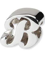 Reflection Beads Silver Letter B Script Alphabet Bead