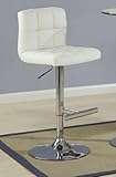Contemporary Adjustable Brown Stools in White Finish (Set of 2) by Coaster