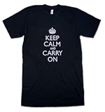 Keep Calm and Carry On American Apparel Mens & Womens Black T Shirt w/ Vintage WW2 Propaganda Poster