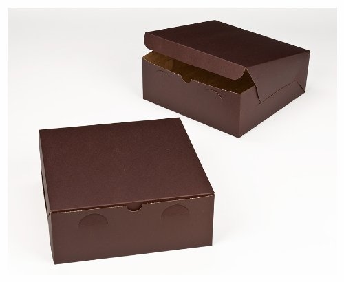 Dress My Cupcake Cupcake Box with Lid and Holder for 6 Standard Cupcakes, Chocolate/Brown, Set of 100