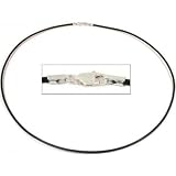 Leather Cord Necklace Black 16