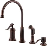 Pfister GT26-4YPU GT26-4YPU Ashfield Single Handle Kitchen Faucet with Side Spray and Soap Dispenser, Rustic Bronze