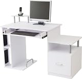 Produkt-Bild: Computertisch PASCAL in 3 Farben: Weiss / Buche / Ahorn (Weiss)