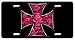 Pink Skull/Iron Cross License Plate