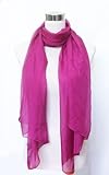IMAGE OF Habutai Silk Plain Magenta Long Scarf 26