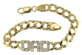Gold Plated Silver Cubic Zirconia Set Dad Bracelet