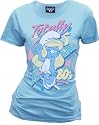 Junk Food The Smurfs Smurfette Totally 80's Cloud Blue Juniors/Ladies T-shirt Tee