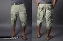 X-Ray Men's Cargo Capri Shorts- Color Grass