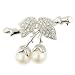 Jewelry : Faux Pearls Hanging From Tree Flower Pin Brooch